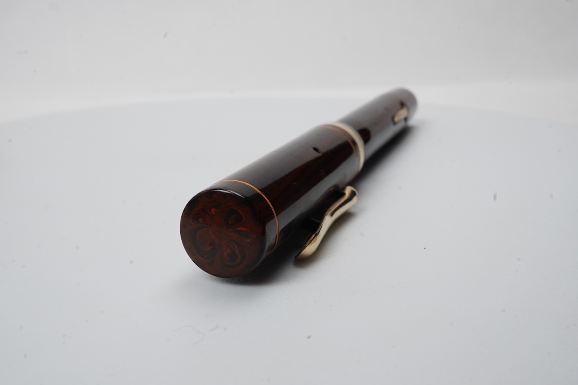 A Conklin Endura woodgrain lever filler fountain pen in near mint condition